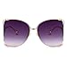 Armear Women Oversized Semi Rimless Sunglasses Retro Gold Metal Frame Gradient Grey Lens Glases Fashion Pearl Design 64mm