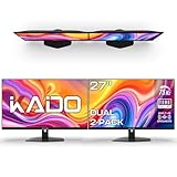 Kado Dual Monitor Setup - 2-Pack 27' 1920x1080 Computer Monitor 75Hz VESA Mount HDMI Office Gaming Hybrid Built-in Speakers (E27 Dual Series)