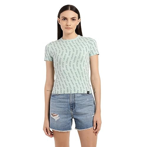 Image of Levi's Women's Cotton Slim Fit Brand Logo T-Shirt
