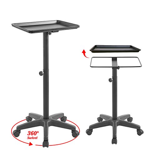 Metal Salon Tray for Tattoo Cutting Medical Dental on Wheels,Rolling Trolley Cart Hair Styling Station Equipment