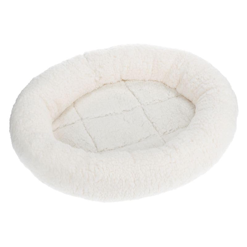 ZOOPLUS Kuschelbett Fluffy 2in1 | Weiches Wende-Bettchen für Hunde und Katzen | Winterseite aus kuscheligem Lammfell-Imitat und Sommerseite aus...