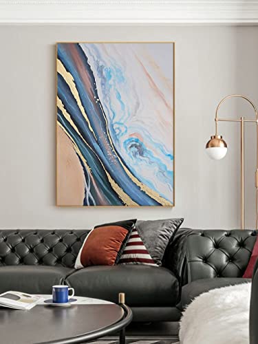 Quadri Astratti Dipinti A Mano,Sabbie Mobili Astratte Lamina d'oro Paesaggio Moderno Dipinto A Mano Dipinti Ad Olio Spessa Struttura Originale Opera d'Arte Tela Wall Art Coltello Murale per Soggiorn