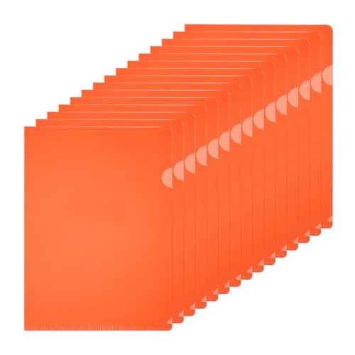 Pochettes transparentes A4 de couleur orange pour trier les projets et devoirs scolaires