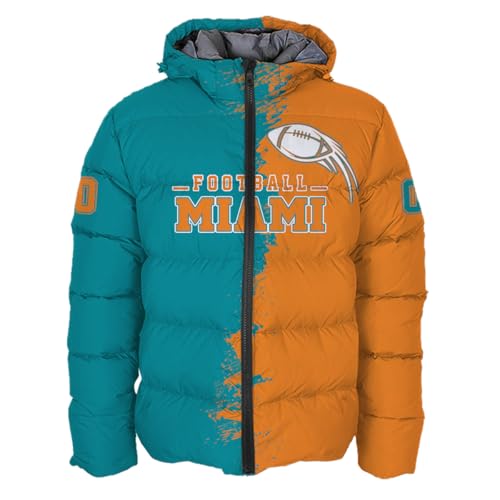 Mens Football Custom Name Number Logo Lightweight Water-Resistant Windproof Down Jacket Puffer Coat S-5XL