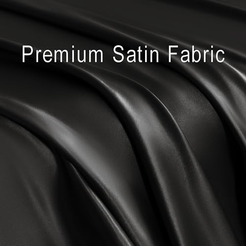 NTBAY Queen Satin Sheet Set, 4 Piece, Black - image 7