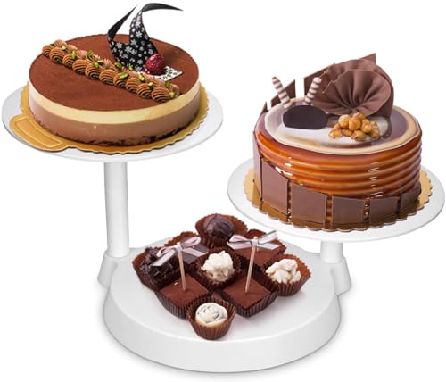 Alzata Per Torta 3 Piani In Alluminio E Vetro Acrilico – 30 Cm Diametro, Prodotta In Germania