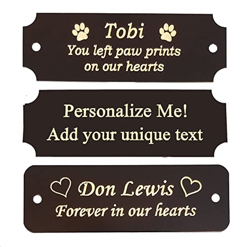 Size: 2.5" W X 1" H | Personalized Trophy Award Name Plates Engraved | Custom Metal Perpetual Plaques With Stick On Adhesive Tape (2-1/2" W X 1" H, Black Brass (Gold Letters)) #TOP3