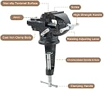 Bench Vise Table Vice Clamp 360° Swivel Base Bench Clamp Table Clamp Vise with Swivel Base Home Work Bench Clamp for Woodworking, Metalworking, Drilling, Cutting and Repair