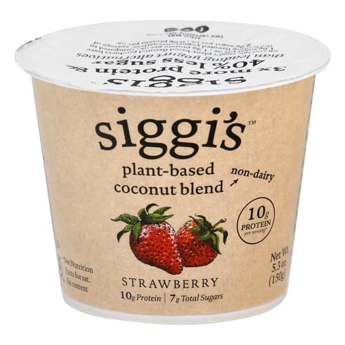 Miniatura 2 de Siggis - Mezcla de coco a base de plantas de fresa de 53 onzas - Snack sin lácteos de una sola porción más proteína que el azúcar 1 unidad