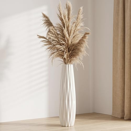 White Floor Vase, 24" Tall Vase Ceramic Decorative Large Vases