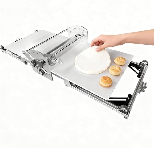 MANYOUYOU Amasadora Eléctrica para Croissants, Amasadora Profesional, Máquina De Masa Ajustable, Acero Inoxidable, Amasadora De Mesa para Pizza Y Croissants.