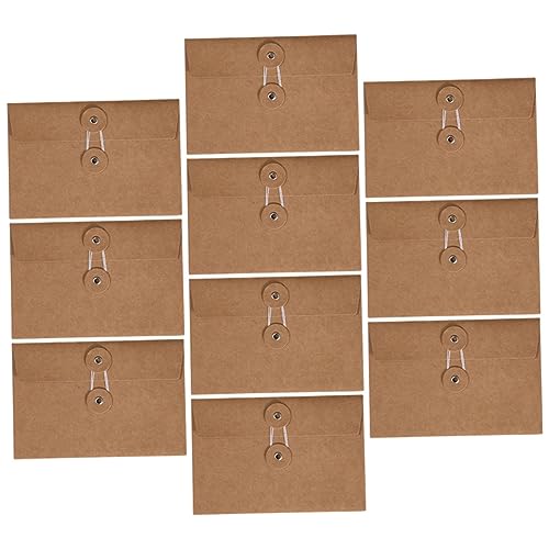 HOUDERCO 10個耐久性のあるクラフト紙製封筒 無地レターポーチ 写真やメモの収納に便利 多機能カードホルダー オフィスやイベントでの手紙交換に