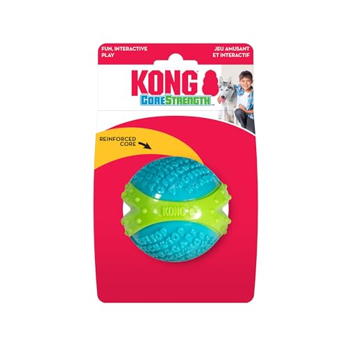 image for KONG CoreStrength Ball - Dog Dental Chew Toy - Durable, Multi-Layered 