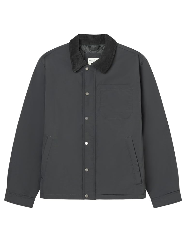 Springfield Puffed Jacket with Corduroy Chaqueta Abolojada, Verde, L para Hombre