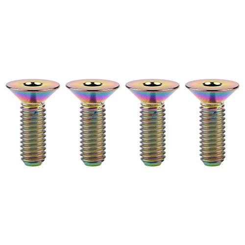 Tornillo de titanio M5 multicolor ultraligero con acabado arco iris pack de 4