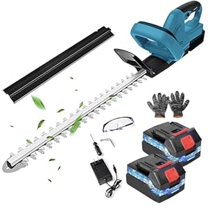 Elektrische heggenschaar, draadloos, 21 V (snijlengte 56 cm, 700 W, beschermschede, dubbel snijmes, minder lawaai), de accu-heggenschaar is ideaal gemotoriseerd tuingereedschap