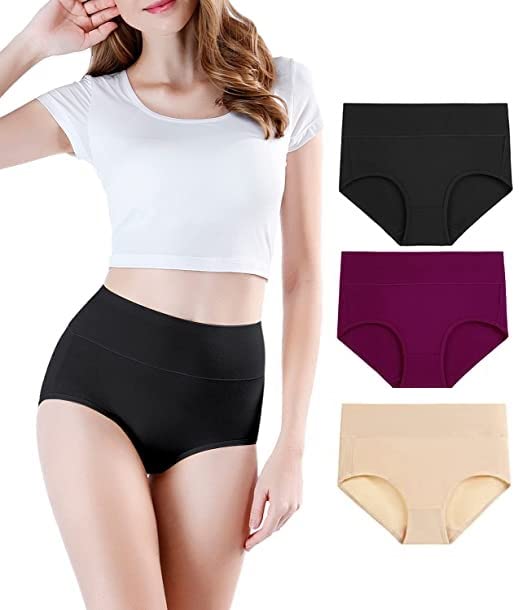 ANESHA Women’s High Waisted Cotton Underwear Ladies Soft Full Briefs Panties Multipack Waist Size (26 Till 28) Pack of 3(Colours May Vary) ANESHA Women’s High Waisted Cotton Underwear Ladies Soft Full Briefs Panties Multipack Waist Size (26 Till 28) Pack of 3(Colours May Vary)
