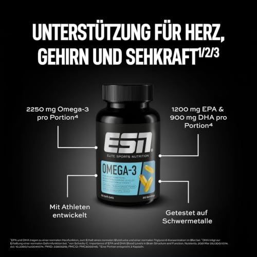 ESN Super Omega-3, 60 Kapseln, hochdosiert – Ansicht 6