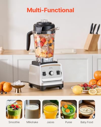 Image of VEVOR Professional Blender for Smoothies, 85 oz 1400W,with Powerful Motor, Multi-Functional Food Processing for Smoothie /Milkshake /Juice, Fits for Kitchen
