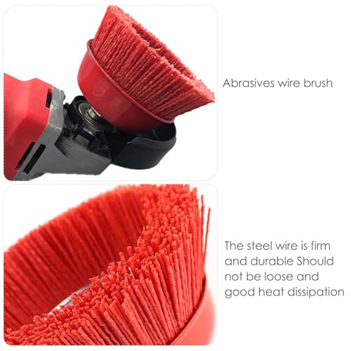 Domisyee 120 mm Nylon Topfbürste für Winkelschleifer und Bohrmaschine, Innengewinde M14, zur effektiven Entfernung von Rost, Korrosion, Farbe, Zunder und Metallpolierreinigung