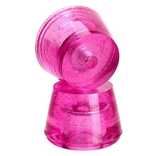 Tobwolf 1 Pair Pu Roller Skate Toe Stoppers With 8Mm (5/16") Bolt & Screw Driver, 82A Roller Quad Skate Toe Stops, Double-Row Roller Skating Brake Jam Plugs - Hot Pink #TOP2