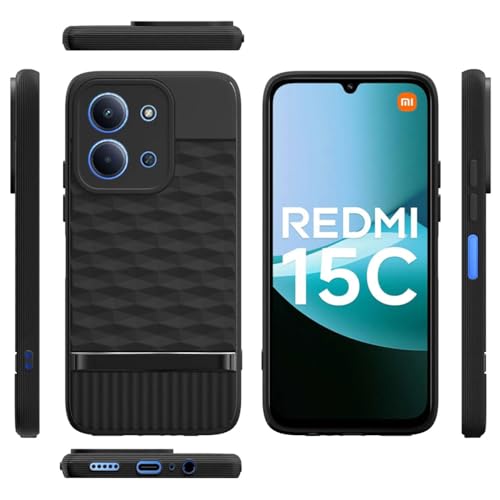 Image of Shockproof Case for Mi Redmi 15C 4G / 15C 5G | Full Camera Protection | TPU Flexible Back Cover for Mi Redmi 15C 4G / 15C 5G (Matte Black)