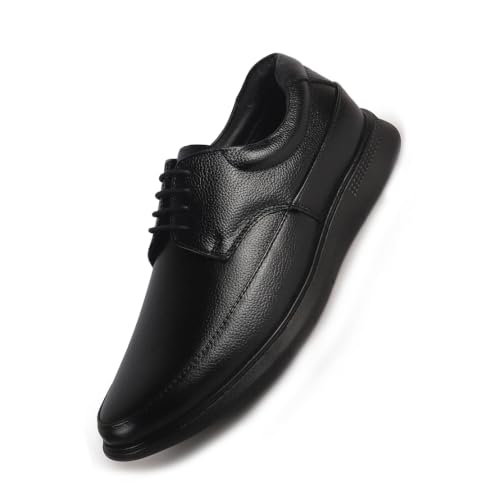 FAUSTO Men Genuine Leather Textured Office Formal Lace Up Derby S...