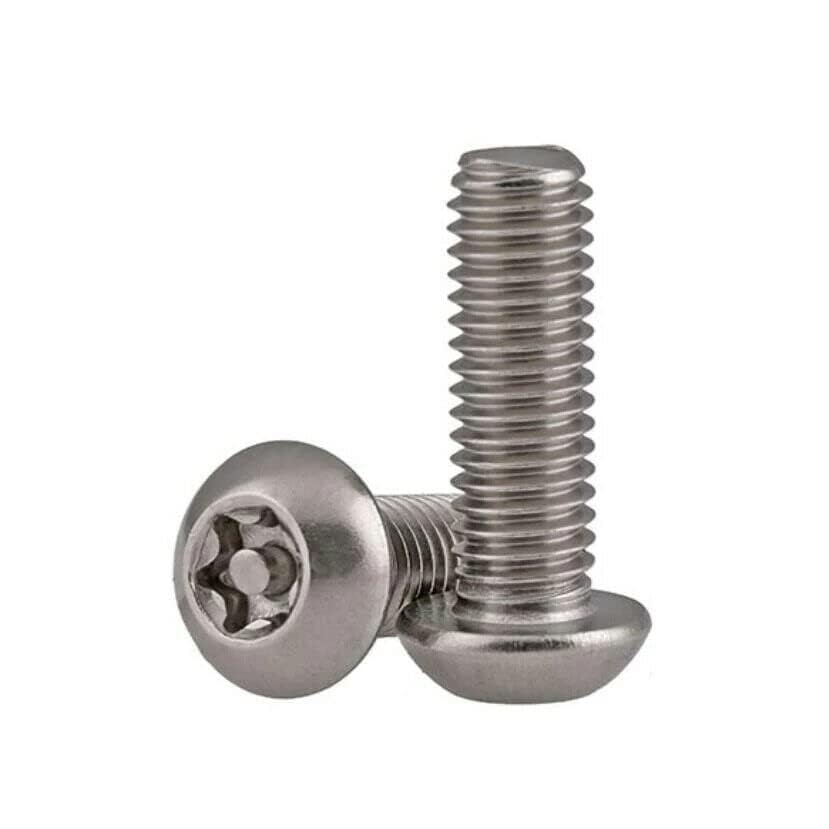 M6 (6mm) A2 Button Head Security 6 Lobe Pin Torx Anti Vandal Machine Screw Bolt (10, M6 x 80mm), Silver - Image 3