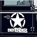 Lollomoto 2X Stella Fuoristrada Defender Land Rover Adesive off Road Fiancate Cofano Jeep Offroad 4x4 Adesivi Stickers Auto Decal - Nero Opaco