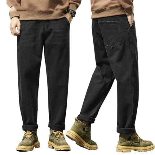 Men Harem Loose Fit Denim Trousers Baggy Pants Mens Oversized Black Jeans4