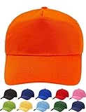 casquette barca orange fluo cap des gamins 4sold Casquette Unisexe Broderie Coton Baseball Cap GarçOns Filles Snapback Hip Hop Flat Hat Bonnet (Orange)