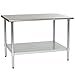 Eagle T3048SE Stainless Steel Work Table with Stainless Steel Shelf Base, 30" x 48" x 30"