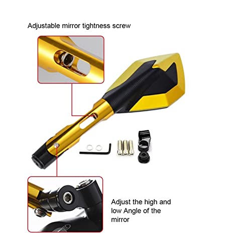 Espejos retrovisores para motocicleta con cristal antirreflejos para Kawasaki 4