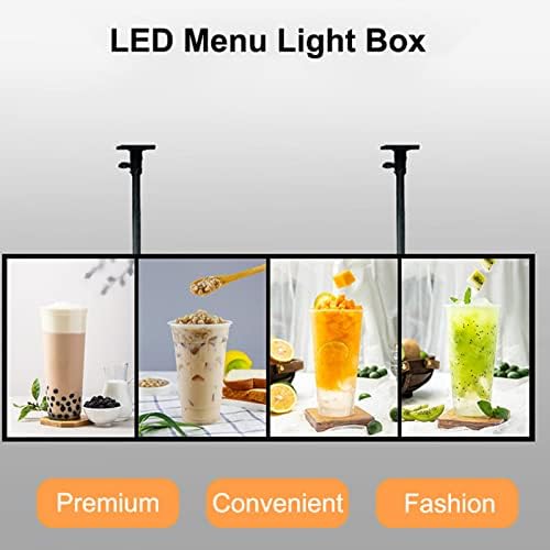 Caja de luz LED delgada de 50 x 40 cm, tablero de menú montado en la pared para restaurantes y cafeterías con retroiluminación AP E Display Sign llamativo cartel publicitario