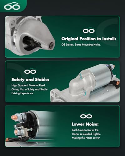 Image of SCITOO Starter Motor fit for New Holland Ag & Industrial Backhoes B110 4.5l 4cyl 110hp 2006,for New Holland Ag & Industrial Backhoes B115 4.5l 4cyl 110hp 2006 Replacement Starter 18955