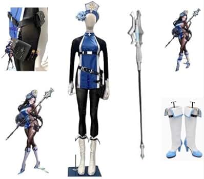 コスプレ衣装　NIKKE ニケ　メイデン　アイスローズ　ウィッグ、杖つき Amazon.co.jp: GGcosplay 勝利の女神 NIKKE ニケ メイデン