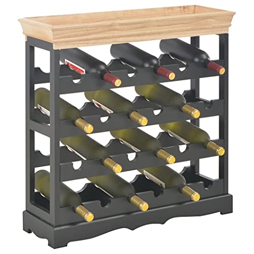 Soporte para botellas de vino 24 botellas MDF negro 27.6in miniatura 2