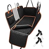 KYG Dog Car Seat Cover for Back Seat with Extra Cover, Waterproof Dog Car Seat Protector with Mesh Window, Dog Hammock for Back Seat Cover for Dogs, Backseat Dog Cover for Cars Trucks and SUVs