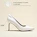 DREAM PAIRS Women's High Heels Pump Closed Pointed Toe Slip On Stiletto Dress Shoes Fashion Wedding Bridal Work Office Comfortable Pumps Shoes,Size 8,White,SDPU25095W
