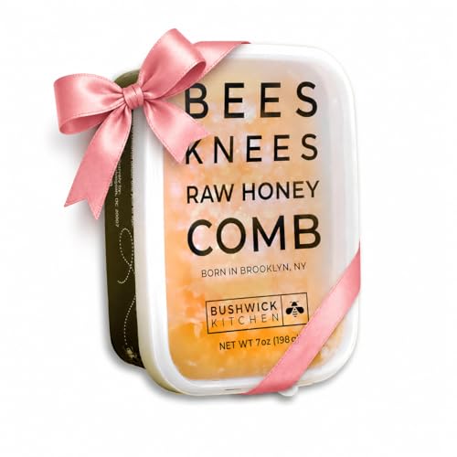 Bees Knees Raw Honeycomb | 100% Edible, All-Natural Gourmet Honeycomb in Double Sealed Packaging | Acacia Honey Comb with Sweet, Light Flavor | Foodie Gifts, Unique Gift Ideas for Moms (7 oz)