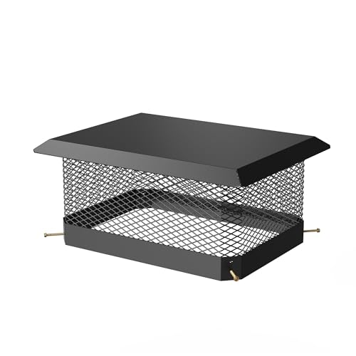 14"X14" Chimney Cap, Single Flue Bolt-on Cover, Heavy Duty Galvanized Steel Mesh, Weatherproof Rain Cap for Clay Flue Tiles – Easy Bottom Installation by SierraSquad - Used condition - CA$50.99