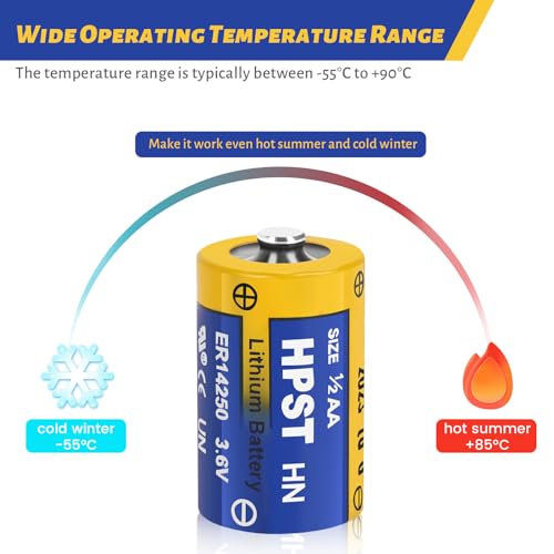 HaiNXC ER14250 Battery 1/2 AA 3.6 V Lithium Batteries 4 Pack Non-Rechargeable Battery Li-SOCL? XL-050F SB-AA02 LS14250 TL-5902 TL-2150