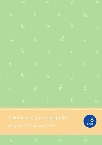 Cuaderno A4 para caligrafía con pauta Montessori 5 mm: Libreta pauta Montessori 5 mm | Caligrafía para niños +6 años | 80 páginas pautadas en blanco para escritura