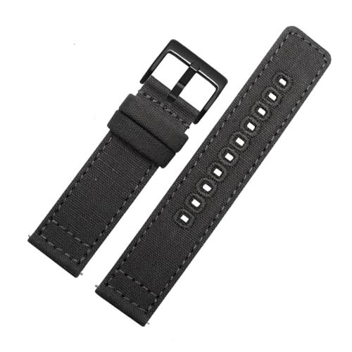 [KRFGKHAUR] Quick Release Canvas Watch Strap 18mm 19mm 20mm 22mm Nylon Watchbands Replacement Bracelet Wrist Band Accessories(Gr