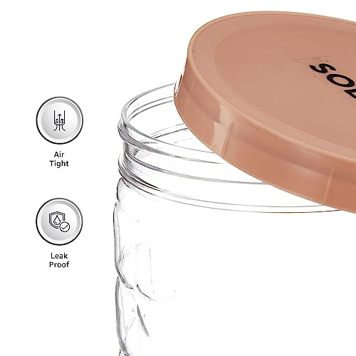 Image of Solimo Checkered Jar Container Set - 18 Pieces (250ml, 500ml, 1000ml) | Air Tight | Kitchen Organiser | BPA Free | Stackable, Plastic, Choco /Brown