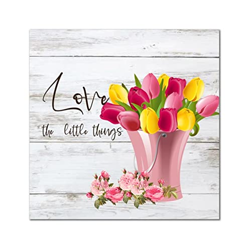 Plaque murale en bois pour habiller un mur vide avec une tulipe élégante 40 cm