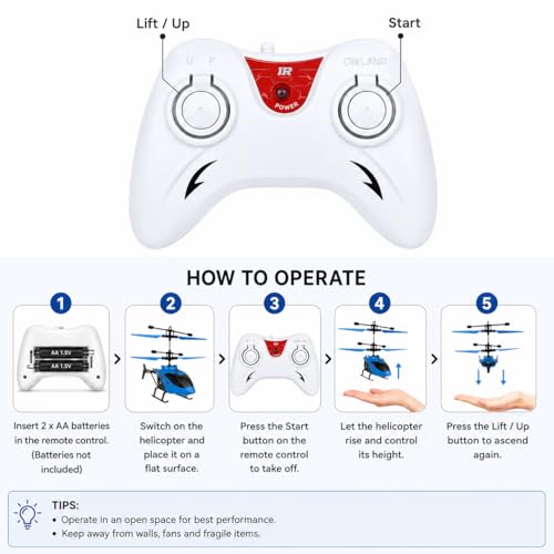 Image of Remote Control Gravity Sensor Helicopter Toy, with Shock Detection Auto Power Off, USB Charging, for Kids (RED)