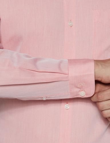 Image of Peter England Men's Classic Textured Slim Fit Full Sleeve Shirt | Wonder Fabric | Cotton Rich | Premium Dobby