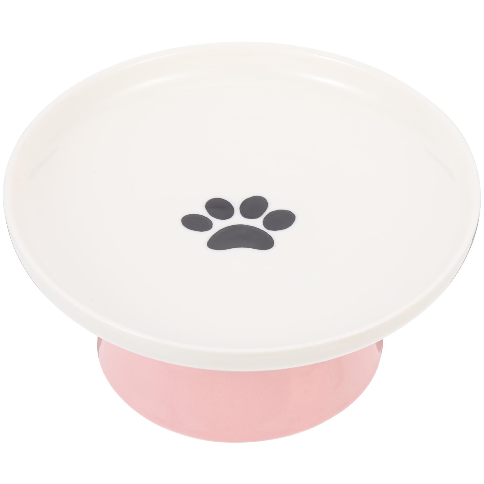 Cuenco Elevado para Mascotas de Cerámica Rosa, Base Estable
