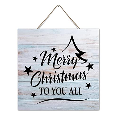 Panneau bois Merry Christmas suspendu déco rustique maison 30x30 cm - 3